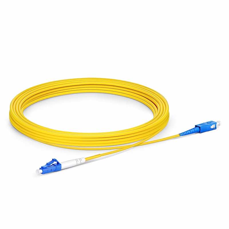 7m (23ft) Fiber Patch Cable, 1 Fiber, LC UPC Simplex to SC UPC Simplex, Single Mode (OS2), Riser (OFNR), 2.0mm, Tight-Buffered, Yellow