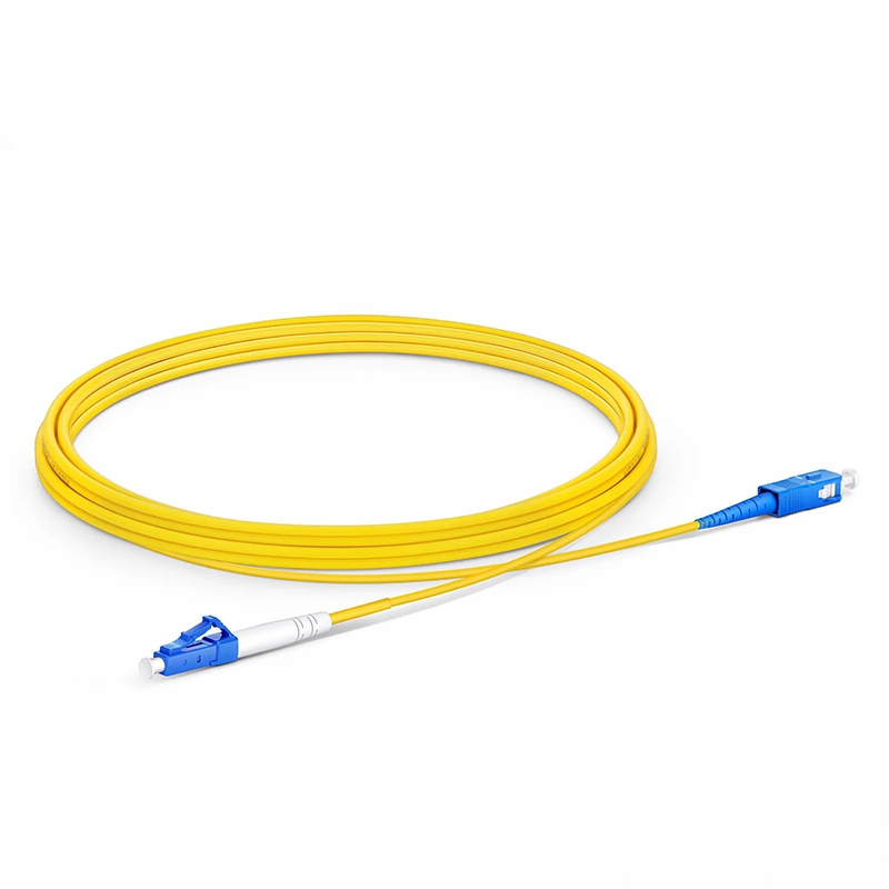 3m (10ft) Fiber Patch Cable, 1 Fiber, LC UPC Simplex to SC UPC Simplex, Single Mode (OS2), Riser (OFNR), 2.0mm, Tight-Buffered, Yellow