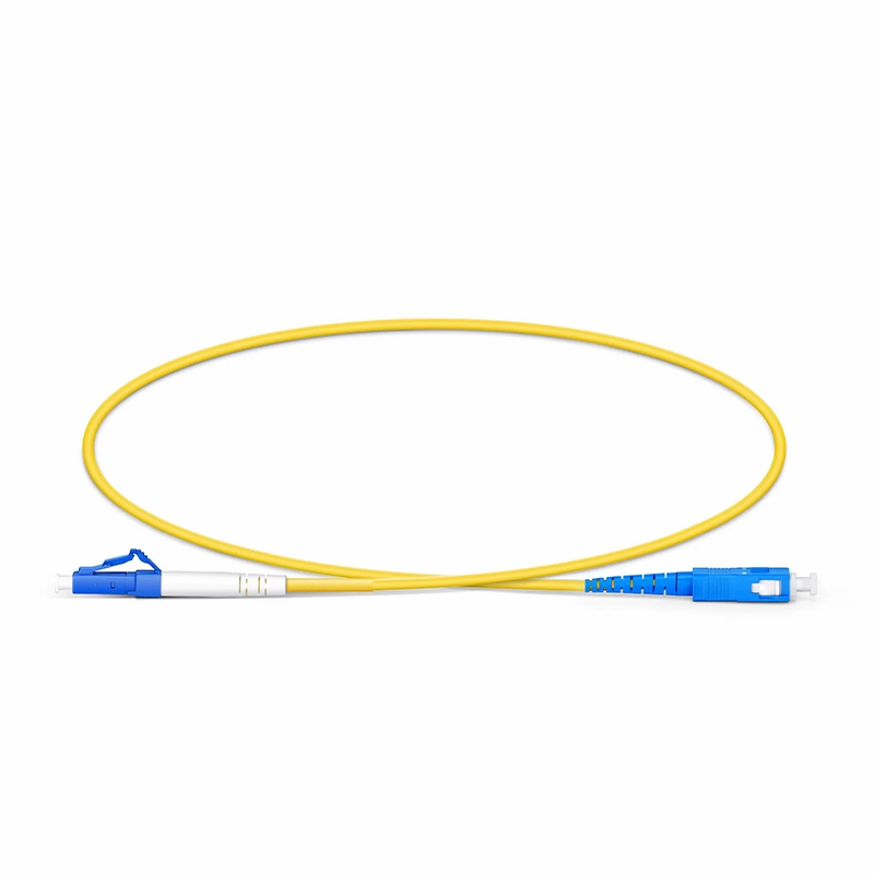 0.5m (1.6ft) Fiber Patch Cable, 1 Fiber, LC UPC Simplex to SC UPC Simplex, Single Mode (OS2), Riser (OFNR), 2.0mm, Tight-Buffered, Yellow