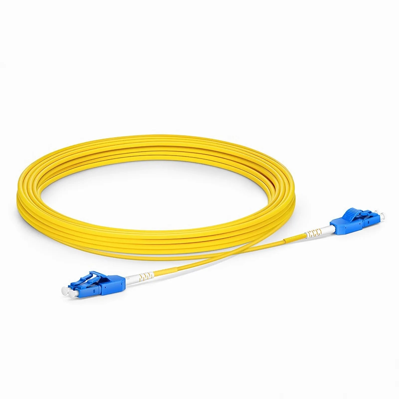 5m (16ft) Fiber Patch Cable, 2 Fibers, LC UPC Duplex to LC UPC Duplex Standard Clip Uniboot, Single Mode (OS2), Riser (OFNR), 2.0mm, Yellow