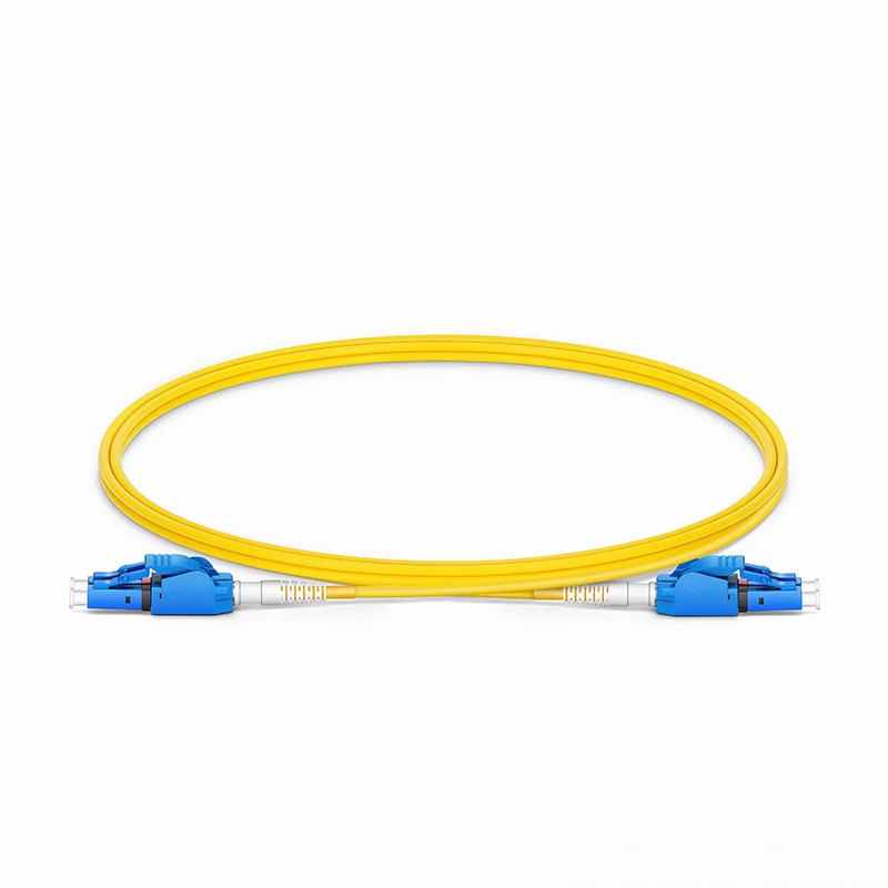 1m (3ft) Fiber Patch Cable, 2 Fibers, LC UPC Duplex to LC UPC Duplex Switchable Clip Uniboot, Single Mode (OS2), Riser (OFNR), 2.0mm, Yellow