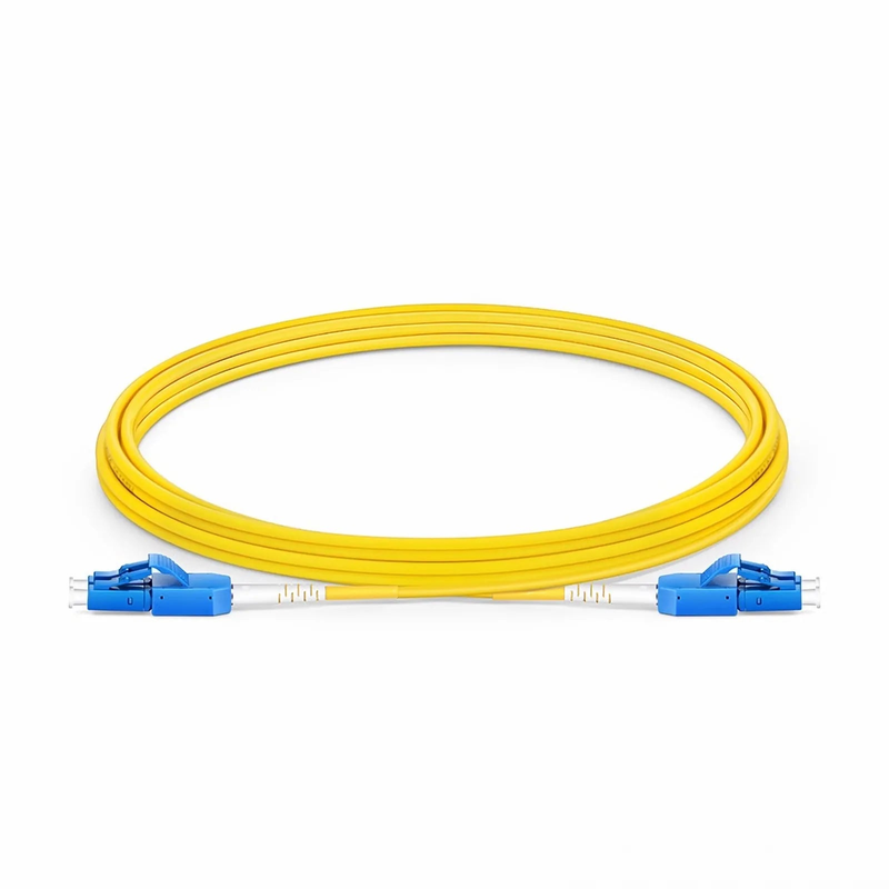3m (10ft) Fiber Patch Cable, 2 Fibers, LC UPC Duplex to LC UPC Duplex Standard Clip Uniboot, Single Mode (OS2), Riser (OFNR), 2.0mm, Yellow
