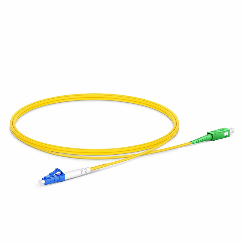 1m (3ft) Fiber Patch Cable, 1 Fiber, LC UPC Simplex to SC APC Simplex, Single Mode (OS2), Riser (OFNR), 2.0mm, Tight-Buffered, Yellow