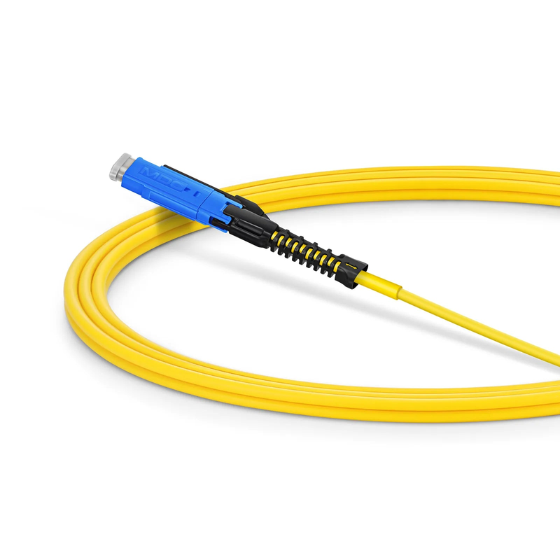 2m (7ft) Fiber Patch Cable, 2 Fibers, MDC UPC Duplex to MDC UPC Duplex Uniboot, Single Mode (OS2), Riser (OFNR), 2.0mm, Yellow, for 100/400/800G Network Connection