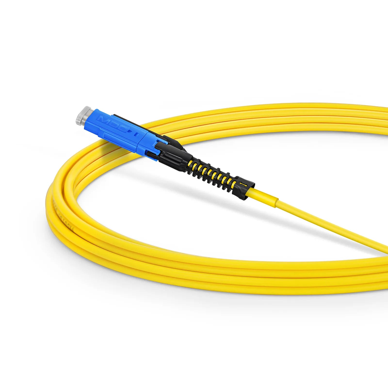 3m (10ft) Fiber Patch Cable, 2 Fibers, MDC UPC Duplex to MDC UPC Duplex Uniboot, Single Mode (OS2), Riser (OFNR), 2.0mm, Yellow, for 100/400/800G Network Connection