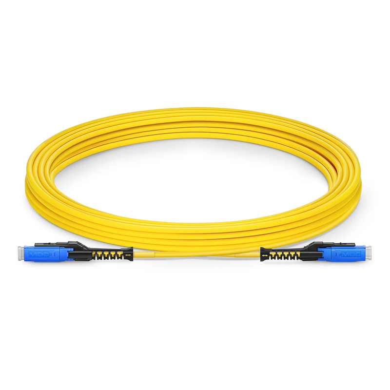 5m (16ft) Fiber Patch Cable, 2 Fibers, CS™ UPC Duplex to CS™ UPC Duplex Uniboot, Single Mode (OS2), Riser (OFNR), 2.0mm, Yellow, for 200/400G Network Connection