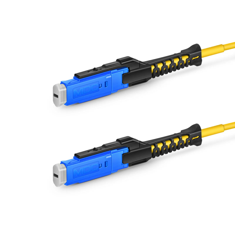 5m (16ft) Fiber Patch Cable, 2 Fibers, CS™ UPC Duplex to CS™ UPC Duplex Uniboot, Single Mode (OS2), Riser (OFNR), 2.0mm, Yellow, for 200/400G Network Connection