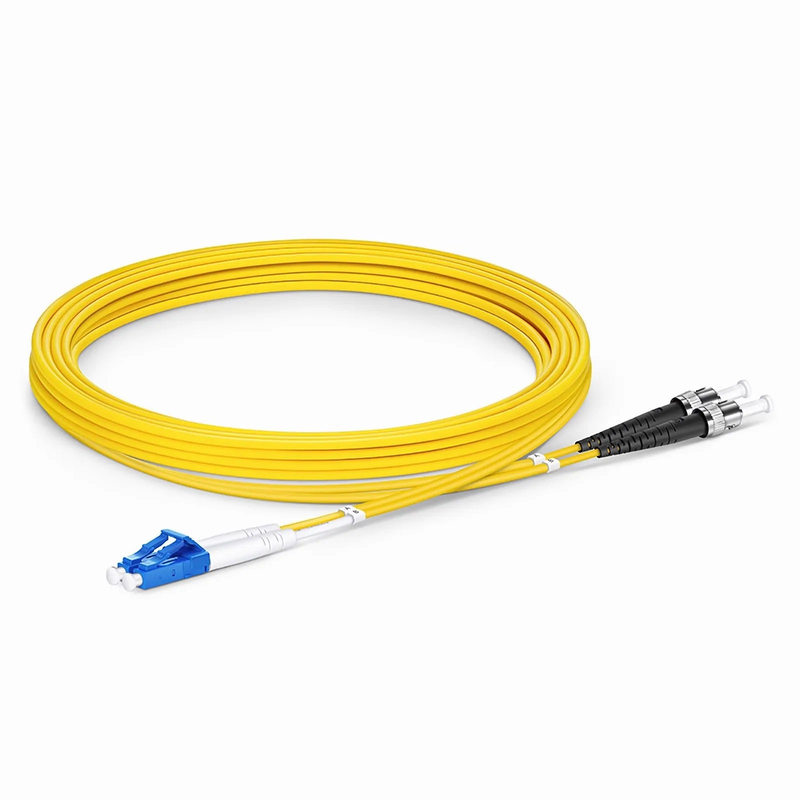 3m (10ft) Fiber Patch Cable, 2 Fibers, LC UPC Duplex to ST UPC, Single Mode (OS2), LSZH, 2.0mm, Tight-Buffered, Yellow