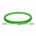 2m (7ft) Fiber Patch Cable, 2 Fibers, LC UPC Duplex to LC UPC Duplex, Multimode (OM5), Riser (OFNR), 2.0mm, Tight-Buffered, Lime Green