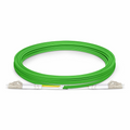3m (10ft) Fiber Patch Cable, 2 Fibers, LC UPC Duplex to LC UPC Duplex, Multimode (OM5), Riser (OFNR), 2.0mm, Tight-Buffered, Lime Green