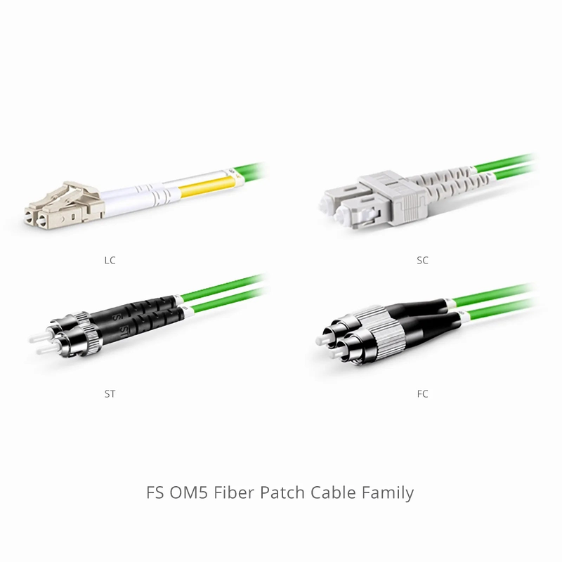 3m (10ft) Fiber Patch Cable, 2 Fibers, LC UPC Duplex to LC UPC Duplex, Multimode (OM5), Riser (OFNR), 2.0mm, Tight-Buffered, Lime Green