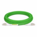 10m (33ft) Fiber Patch Cable, 2 Fibers, LC UPC Duplex to LC UPC Duplex, Multimode (OM5), Riser (OFNR), 2.0mm, Tight-Buffered, Lime Green