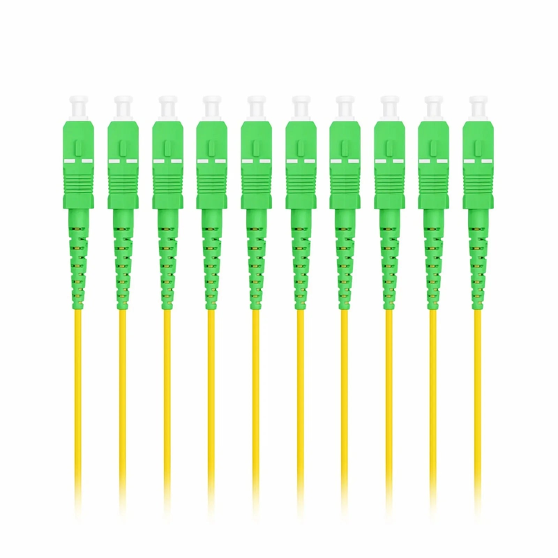 1m (3ft) Fiber Patch Cable, 1 Fiber, SC APC Simplex to SC APC Simplex, Single Mode (OS2), Riser (OFNR), 2.0mm, Tight-Buffered, Yellow, 10 Pcs/Pack