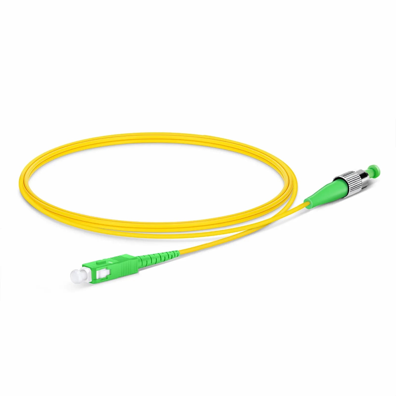 1m (3ft) Fiber Patch Cable, 1 Fiber, SC APC Simplex to FC APC Simplex, Single Mode (OS2), Riser (OFNR), 2.0mm, Tight-Buffered, Yellow