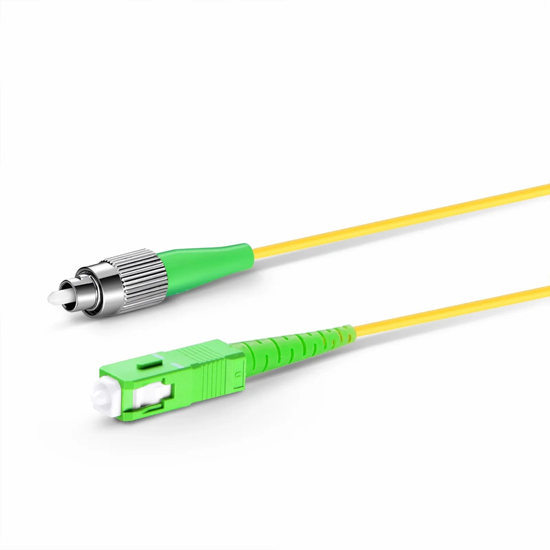 1m (3ft) Fiber Patch Cable, 1 Fiber, SC APC Simplex to FC APC Simplex, Single Mode (OS2), Riser (OFNR), 2.0mm, Tight-Buffered, Yellow