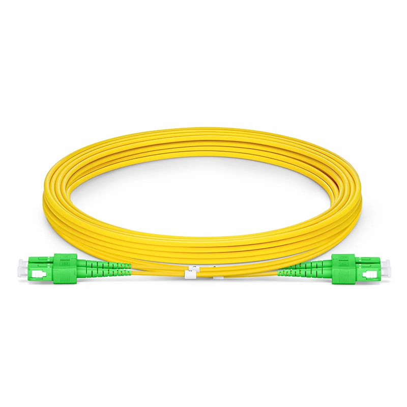 3m (10ft) Fiber Patch Cable, 2 Fibers, SC APC Duplex to SC APC Duplex, Single Mode (OS2), LSZH, 2.0mm, Tight-Buffered, Yellow