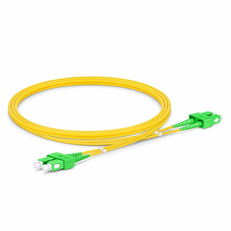 1m (3ft) Fiber Patch Cable, 2 Fibers, SC APC Duplex to SC APC Duplex, Single Mode (OS2), LSZH, 2.0mm, Tight-Buffered, Yellow