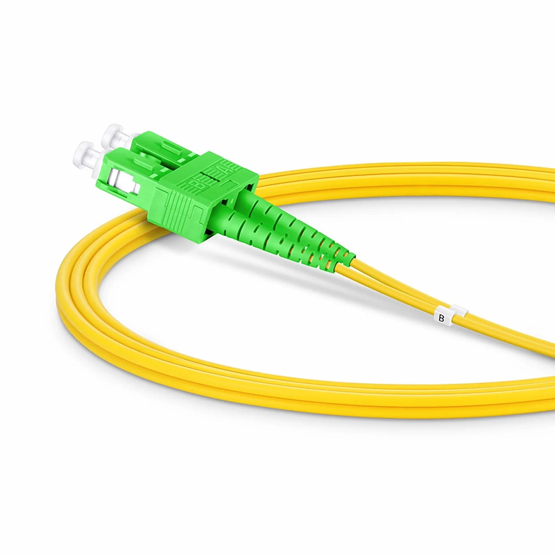 1m (3ft) Fiber Patch Cable, 2 Fibers, SC APC Duplex to SC APC Duplex, Single Mode (OS2), LSZH, 2.0mm, Tight-Buffered, Yellow