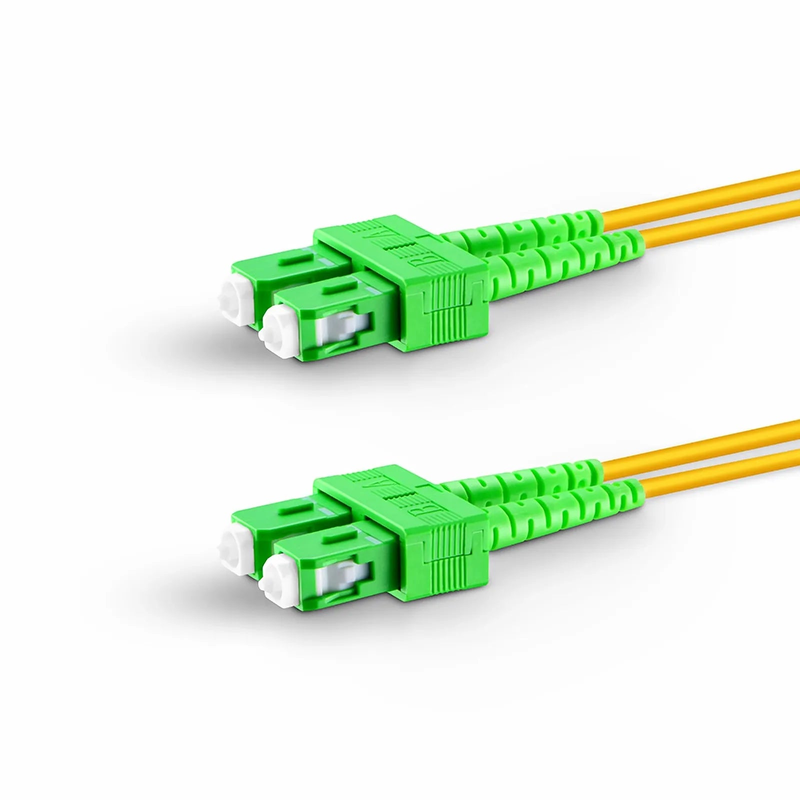 1m (3ft) Fiber Patch Cable, 2 Fibers, SC APC Duplex to SC APC Duplex, Single Mode (OS2), LSZH, 2.0mm, Tight-Buffered, Yellow