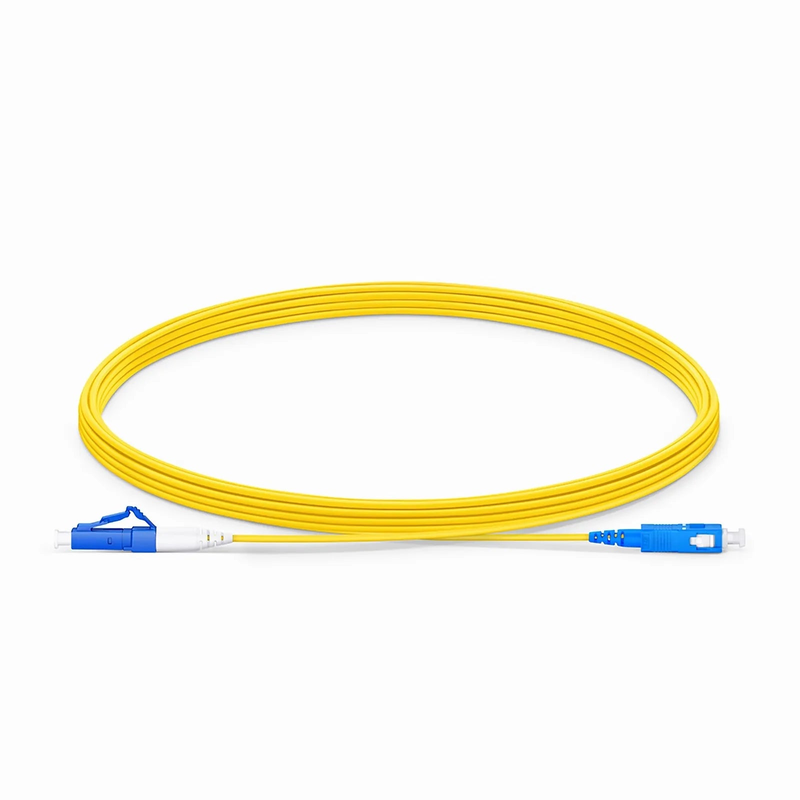 5m (16ft) Fiber Patch Cable, 1 Fiber, LC UPC Simplex to SC UPC Simplex, Single Mode (OS2), Riser (OFNR), 1.2mm, Tight-Buffered, Yellow