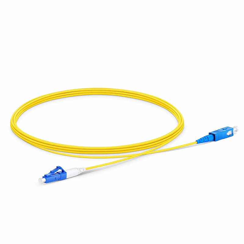 3m (10ft) Fiber Patch Cable, 1 Fiber, LC UPC Simplex to SC UPC Simplex, Single Mode (OS2), Riser (OFNR), 1.2mm, Tight-Buffered, Yellow
