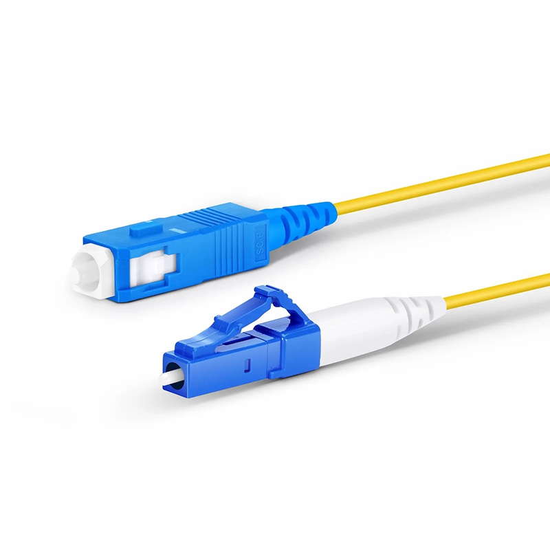 2m (7ft) Fiber Patch Cable, 1 Fiber, LC UPC Simplex to SC UPC Simplex, Single Mode (OS2), Riser (OFNR), 1.2mm, Tight-Buffered, Yellow