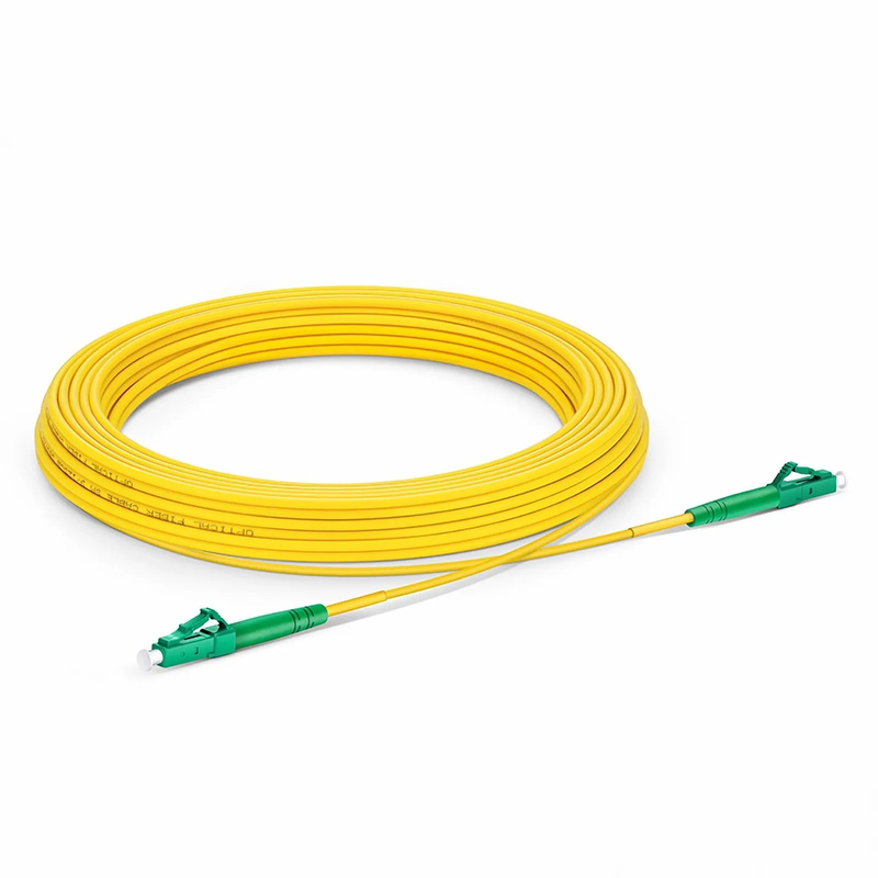 15m (49ft) Fiber Patch Cable, 1 Fiber, LC APC Simplex to LC APC Simplex, Single Mode (OS2), Riser (OFNR), 2.0mm, Tight-Buffered, Yellow