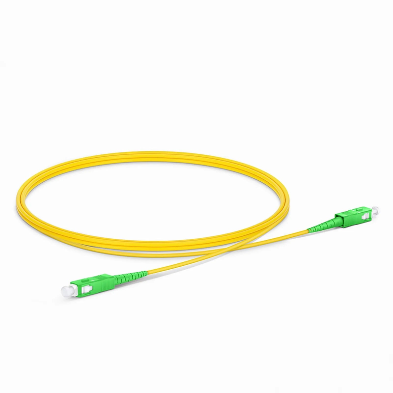 1m (3ft) Fiber Patch Cable, 1 Fiber, SC APC Simplex to SC APC Simplex, Single Mode (OS2), Riser (OFNR), 2.0mm, Tight-Buffered, Yellow