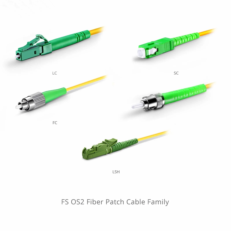 1m (3ft) Fiber Patch Cable, 1 Fiber, FC APC Simplex to FC APC Simplex, Single Mode (OS2), Riser (OFNR), 2.0mm, Tight-Buffered, Yellow