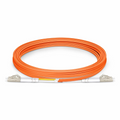 3m (10ft) Fiber Patch Cable, 2 Fibers, G.651, LC UPC Duplex to LC UPC Duplex, Multimode (OM1), Riser (OFNR), 2.0mm, Tight-Buffered, Orange