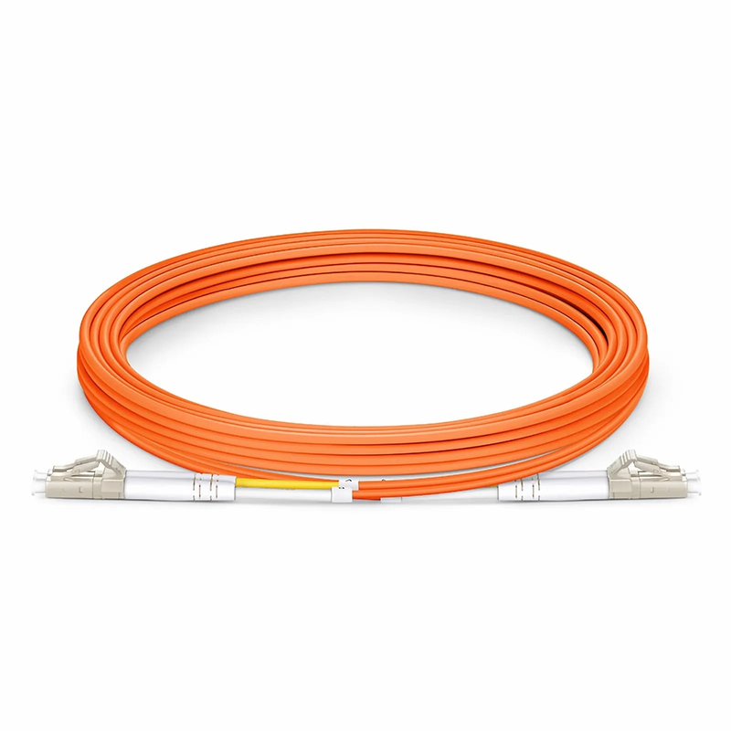 3m (10ft) Fiber Patch Cable, 2 Fibers, G.651, LC UPC Duplex to LC UPC Duplex, Multimode (OM1), Riser (OFNR), 2.0mm, Tight-Buffered, Orange
