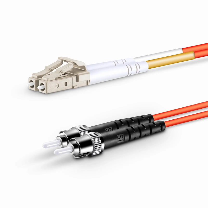 1m (3ft) Fiber Patch Cable, 2 Fibers, G.651, LC UPC Duplex to ST UPC, Multimode (OM1), Riser (OFNR), 2.0mm, Tight-Buffered, Orange