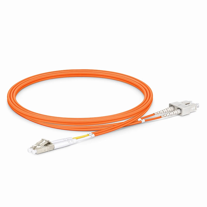 1m (3ft) Fiber Patch Cable, 2 Fibers, G.651, LC UPC Duplex to SC UPC Duplex, Multimode (OM1), Riser (OFNR), 2.0mm, Tight-Buffered, Orange