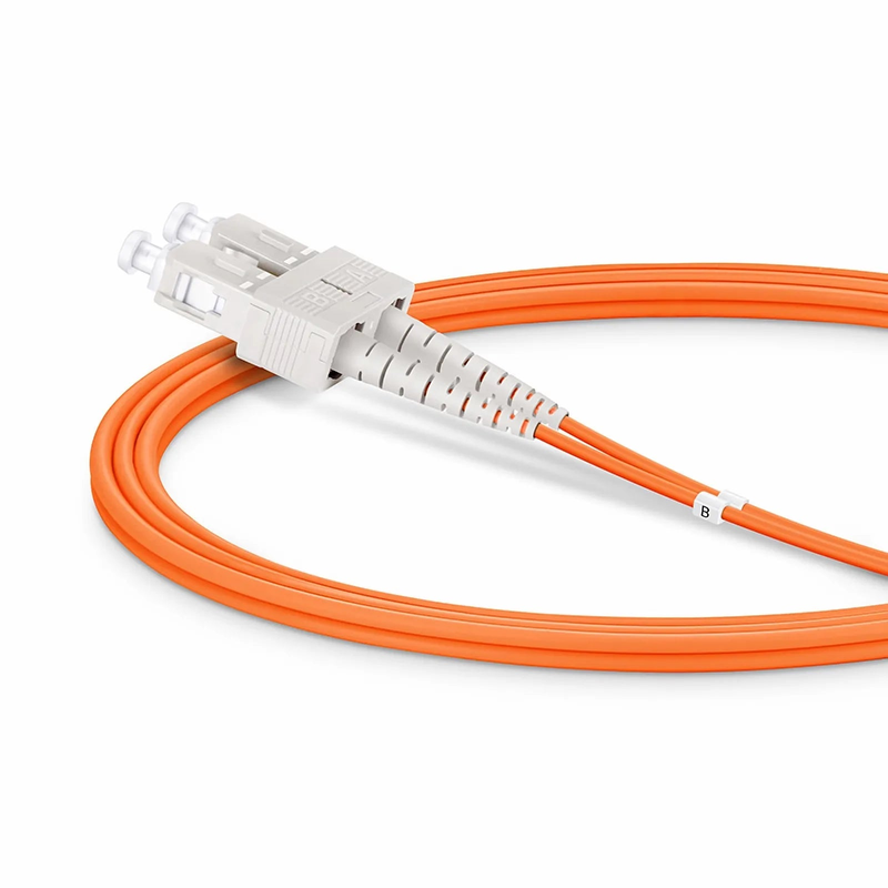 1m (3ft) Fiber Patch Cable, 2 Fibers, G.651, LC UPC Duplex to SC UPC Duplex, Multimode (OM1), Riser (OFNR), 2.0mm, Tight-Buffered, Orange