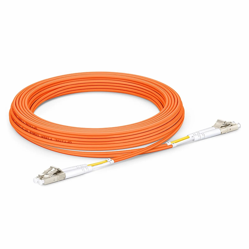 5m (16ft) Fiber Patch Cable, 2 Fibers, G.651, LC UPC Duplex to LC UPC Duplex, Multimode (OM1), Riser (OFNR), 2.0mm, Tight-Buffered, Orange
