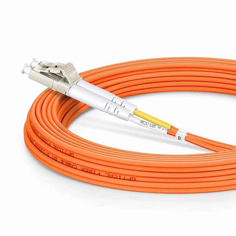 5m (16ft) Fiber Patch Cable, 2 Fibers, G.651, LC UPC Duplex to LC UPC Duplex, Multimode (OM1), Riser (OFNR), 2.0mm, Tight-Buffered, Orange