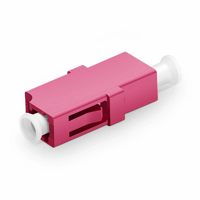 LC/UPC to LC/UPC Simplex OM4 Multimode Plastic Fiber Optic Adapter/Coupler without Flange, Violet
