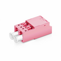 LC/UPC to LC/UPC Duplex OM4 Multimode Shuttered Fiber Optic Adapter/Coupler without Flange