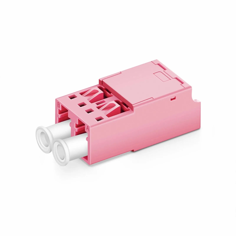 LC/UPC to LC/UPC Duplex OM4 Multimode Shuttered Fiber Optic Adapter/Coupler without Flange