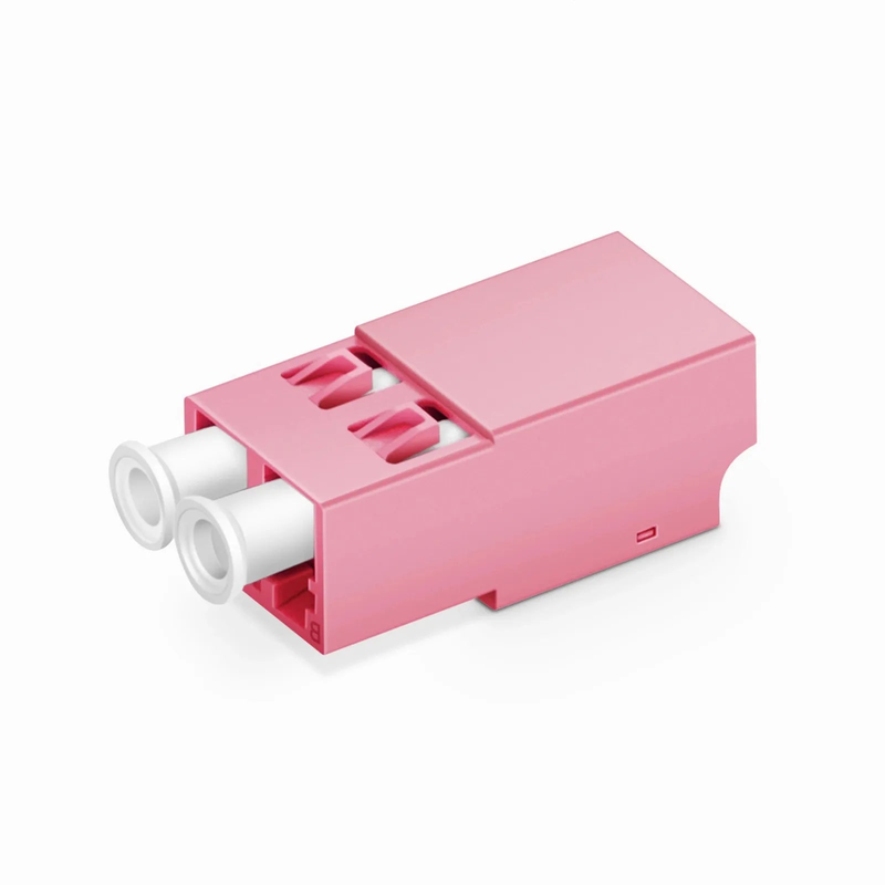 LC/UPC to LC/UPC Duplex OM4 Multimode Shuttered Fiber Optic Adapter/Coupler without Flange