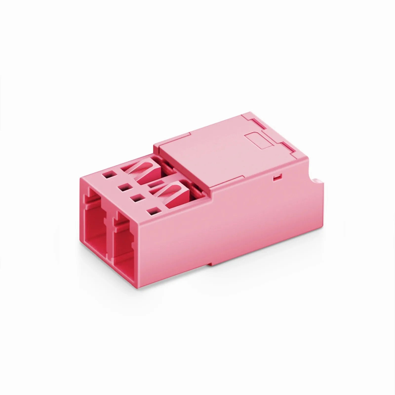 LC/UPC to LC/UPC Duplex OM4 Multimode Shuttered Fiber Optic Adapter/Coupler without Flange