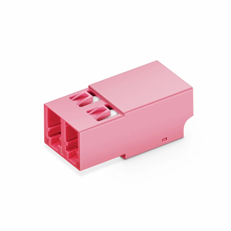 LC/UPC to LC/UPC Duplex OM4 Multimode Shuttered Fiber Optic Adapter/Coupler without Flange