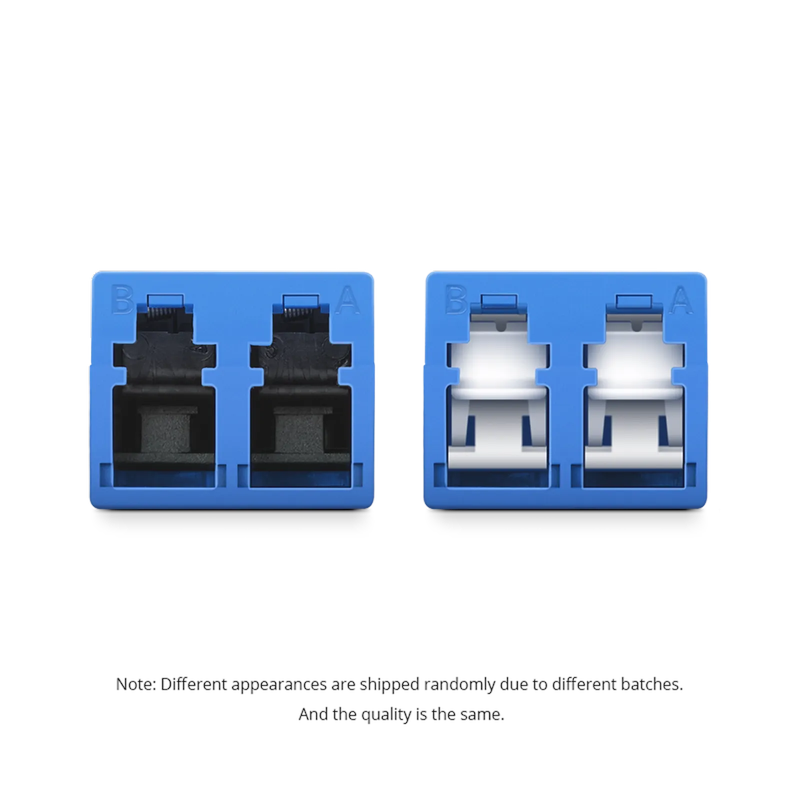 LC/UPC to LC/UPC Duplex OS2 Single Mode Shuttered Fiber Optic Adapter/Coupler without Flange