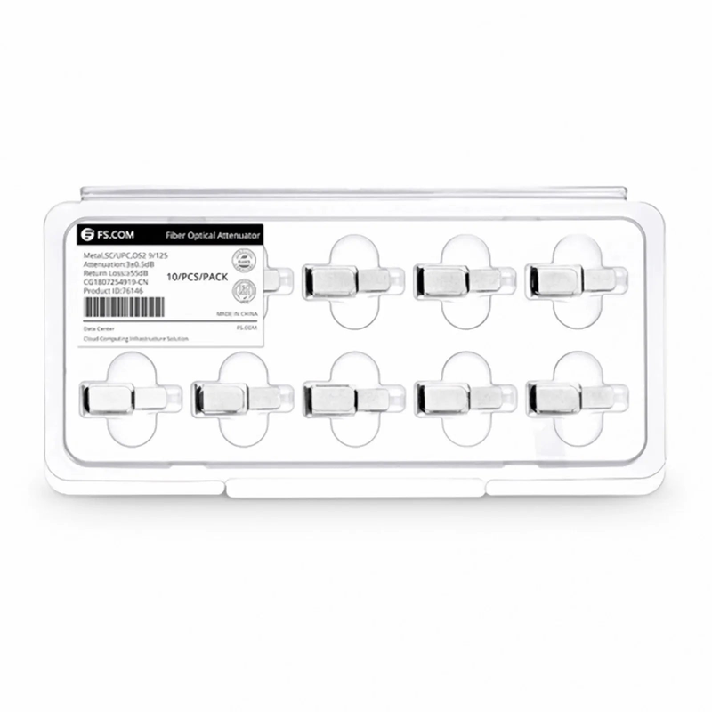 SC/UPC Singlemode Fixed Fiber Optic Attenuator, Male-Female, 3dB (10pcs/Pack)
