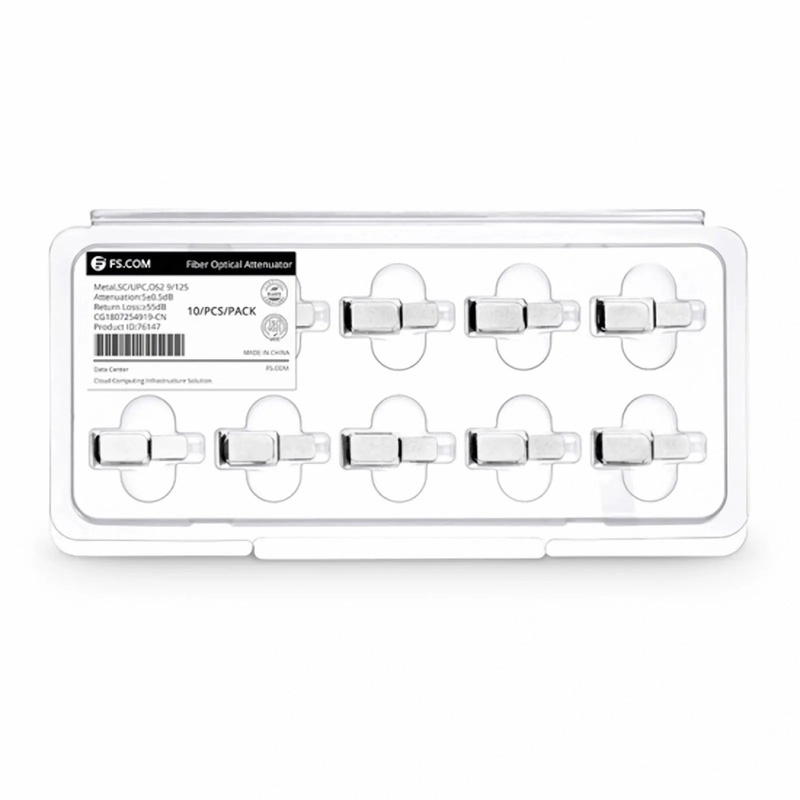 SC/UPC Singlemode Fixed Fiber Optic Attenuator, Male-Female, 5dB (10pcs/Pack)