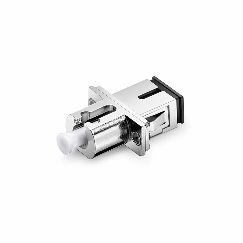 SC/UPC Female to LC/UPC Female Hybrid Simplex Single Mode/Multimode Metal Fiber Optic Adapter/Coupler with Flange