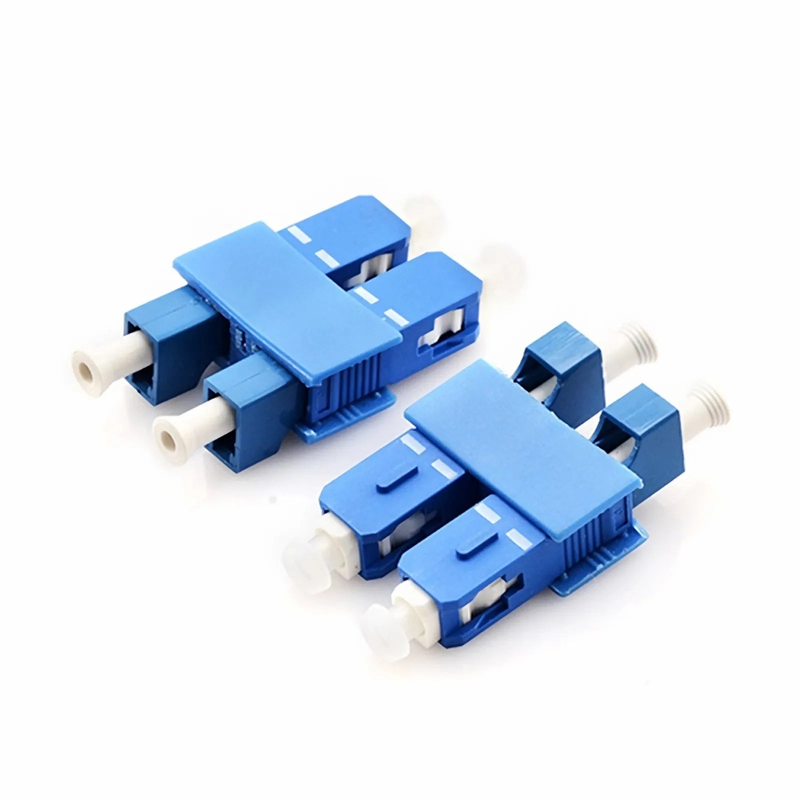 LC/UPC Female to SC/UPC Male Hybrid Duplex OS2 Single Mode Plastic Fiber Optic Adapter/Coupler without Flange