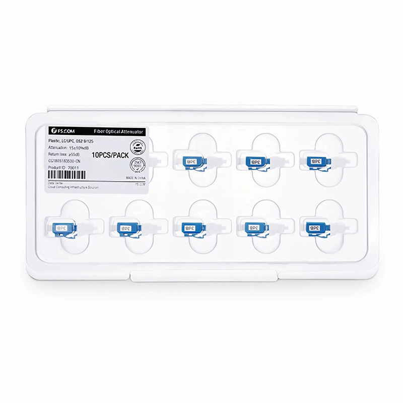 LC/UPC Singlemode Fixed Fiber Optic Attenuator, Male-Female, 2dB (10pcs/Pack)