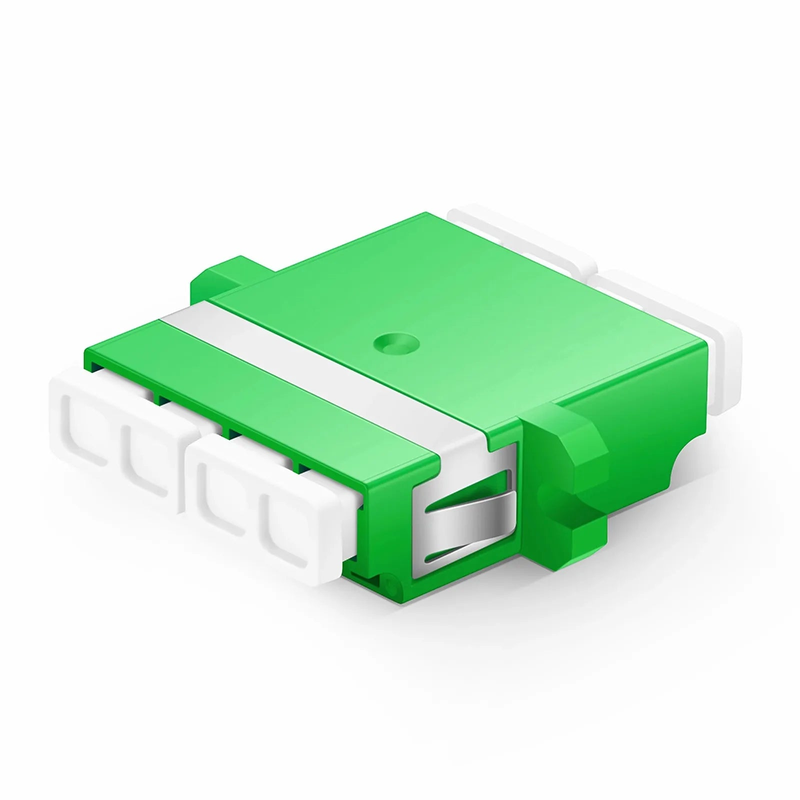 LC/APC to LC/APC Quad OS2 Single Mode Plastic Fiber Optic Adapter/Coupler with Flange