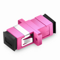 SC/UPC to SC/UPC Simplex OM4 Multimode Plastic Fiber Optic Adapter/Coupler with Flange, Violet